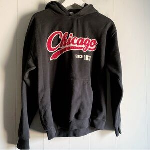 Gildan Chicago Graphic Heavyweight Black Hoodie M